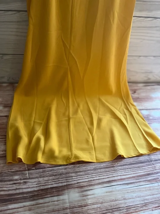 Pretty Garden Satin Halter Neck Maxi Dress in Mustard Yellow L - Picture 7 of 14